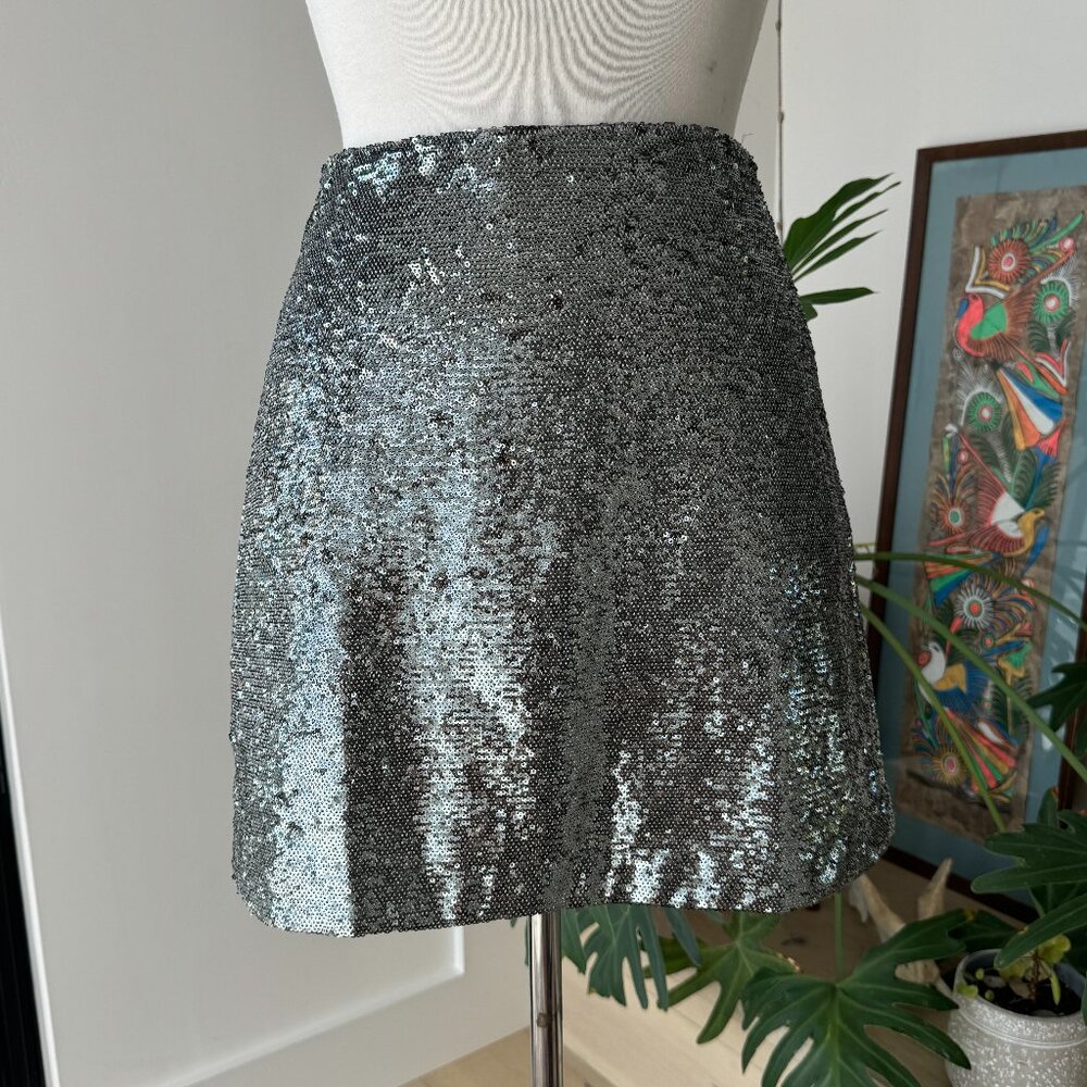 Gap Party Sequin Mini Skirt Holiday Party sz 4 petite